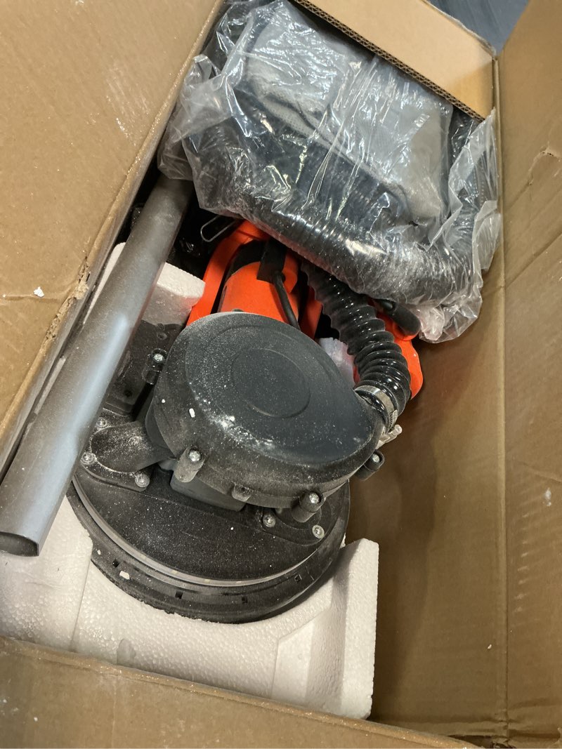 Condition photo showing As Is for drywall sander, 1000w popcorn ceiling removal tool, automatic drywall sander with vacuum dust collection, led light, 6 variable speed 800-2200rpm, foldable & extendable handle,15pcs sanding discs