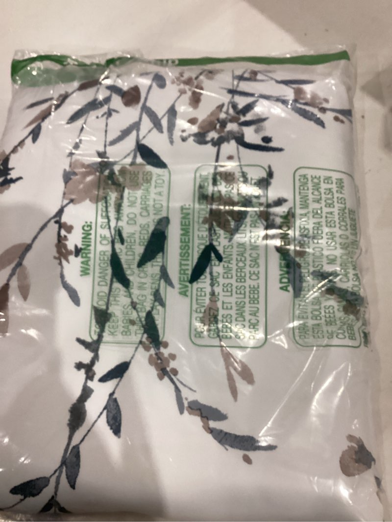 Condition photo showing Good Condition for mysky home blue and white floral curtains 84 inch long leaf pattern grommet drapes for living room bedroom dining room, 52" wide, 2 panels, navy blue 52"w x 84"l (pack of 2) a-navy blue