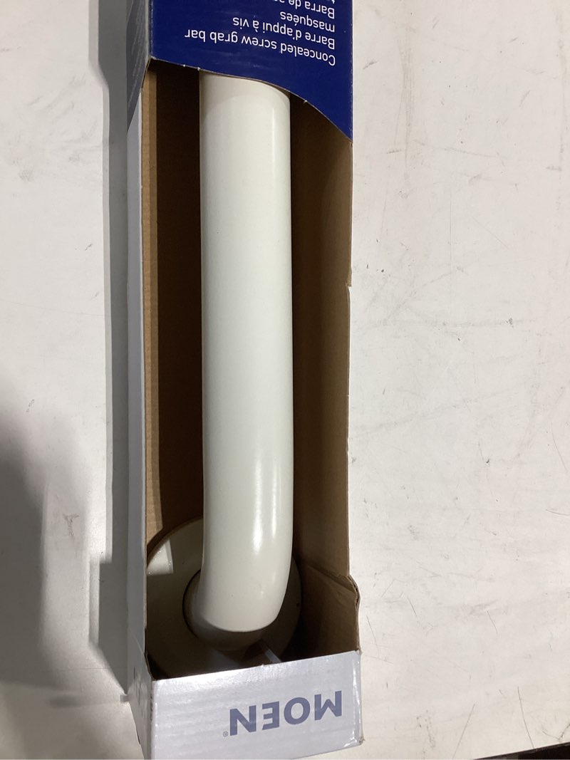 Condition photo showing As Is for moen/faucets lr8918w home care glacier 18" concealed screw grab bar