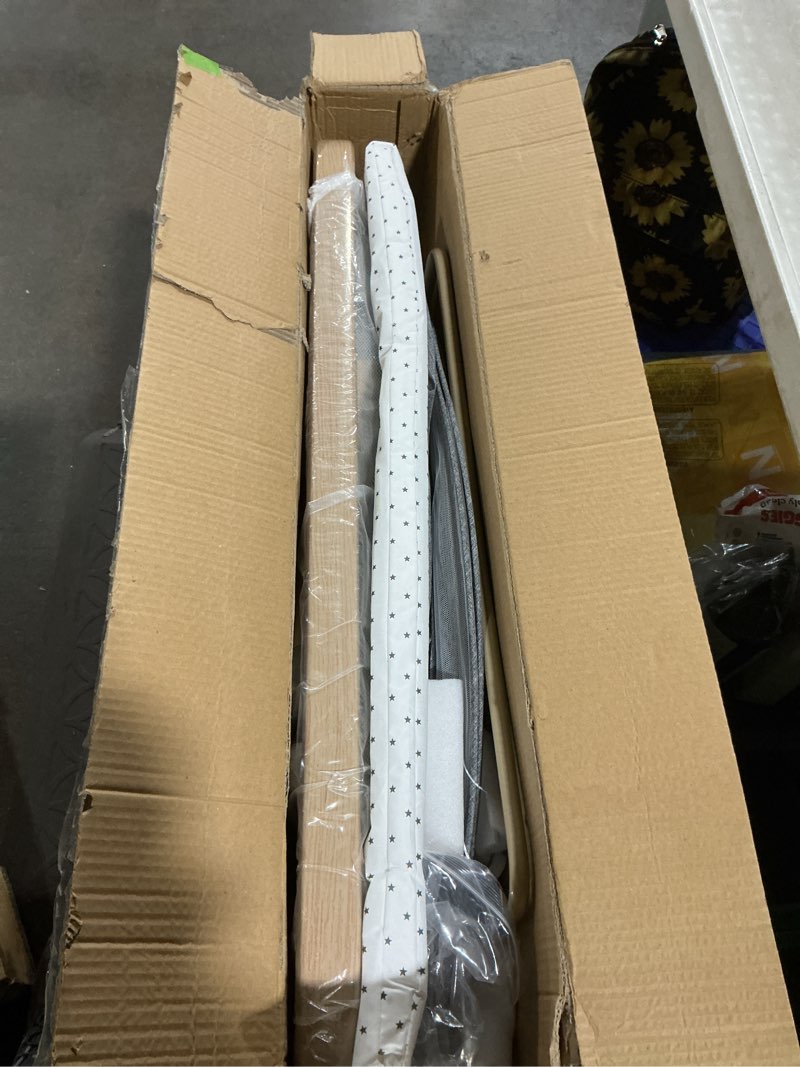 Condition photo showing Good Condition for baby bassinet bedside sleeper cpsc certified 3-in-1 portable crib with 4in large wheels 6 height adjustable includes mosquito net mattress storage basket aluminum alloy woodgrain gray