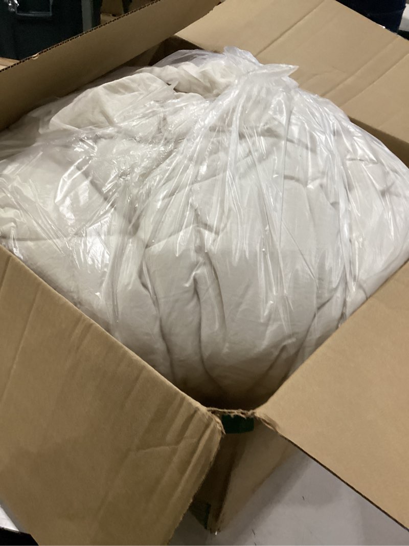 Condition photo showing As Is for bedsure full size comforter - comforter full for all season, ultra-soft down alternative & prewashed duvet insert with 4 tabs - machine washable, linen, 86x82 inches beige full