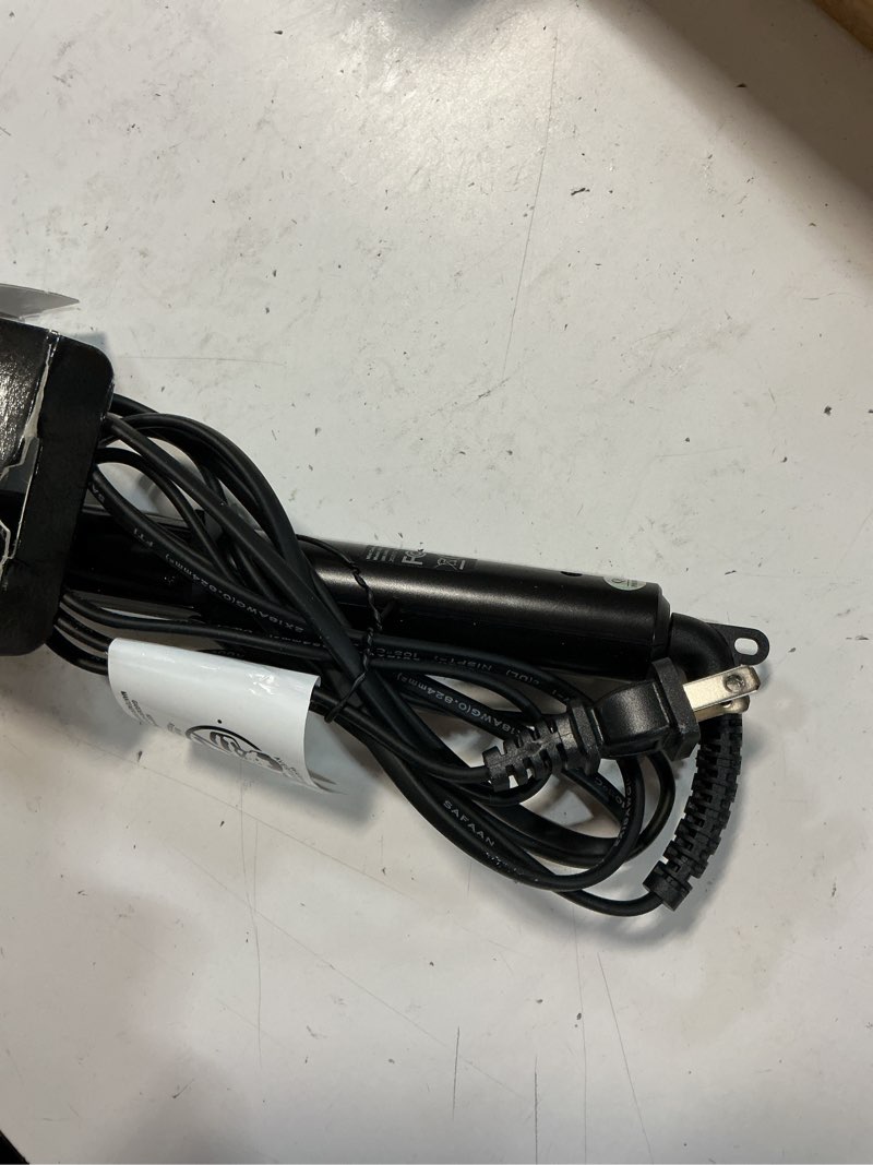 Condition photo showing As Is for farery travel curling iron, 1 inch mini curling iron travel size with 3 adjustable temp, 100-240v dual voltage, auto-off, ceramic mini hair curler with keratin&argan oil infuse, includes storage bag