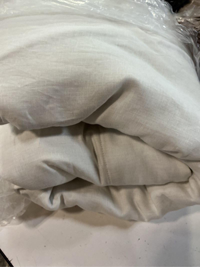 Condition photo showing Good Condition for european linen room darkening curtain - single panel, 96x84, white