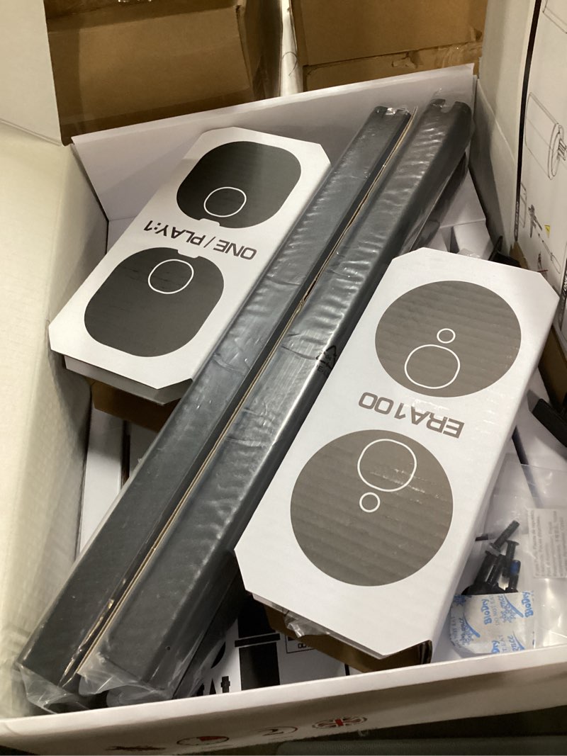 Condition photo showing New/Like New for sound bass era 100 floor stand, twin (2pcs), compatible with sonos era100 & era 100 sl, sonos one & play:1 speakers, accessories included. designed in the uk, double, pair (black)