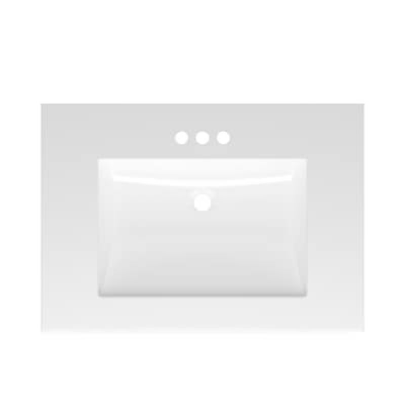 project source 31-in x 22-in white cultured marble single sink 4-in centerset faucet mount bathroom