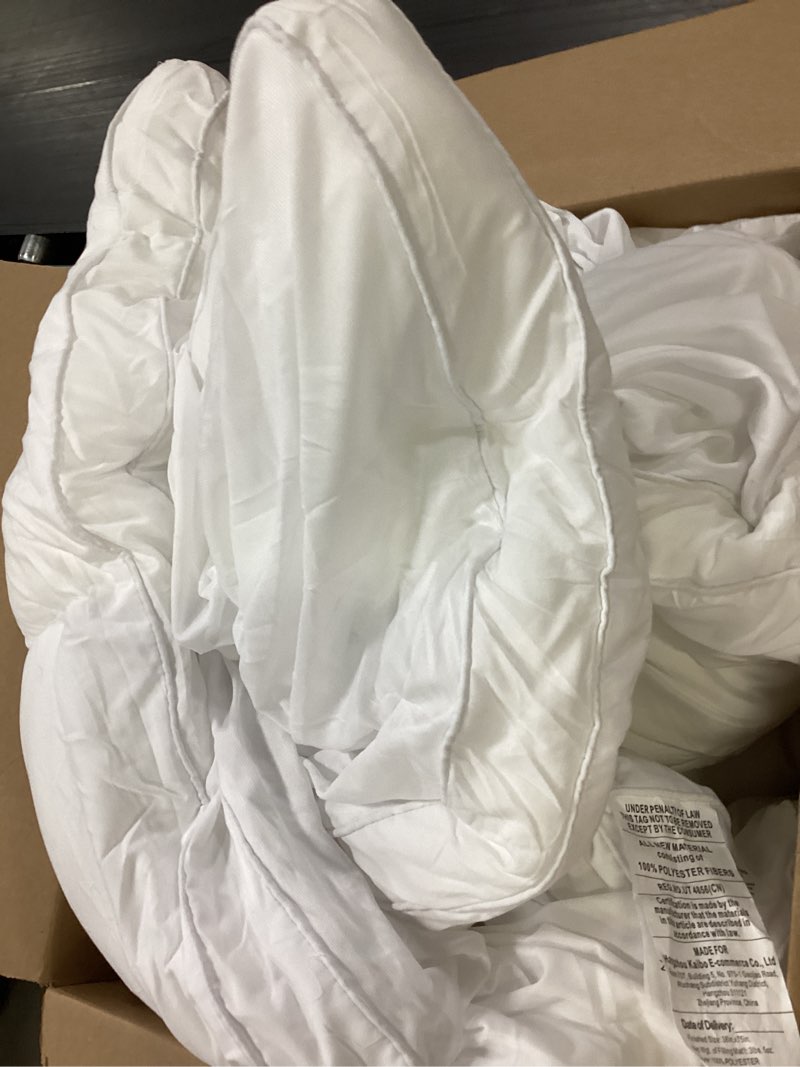 Condition photo showing Good Condition for utopia bedding comforter twin size 64 x 88 inches, all season duvet insert, down alternative box stitched bed comforter with corner tabs, machine washable twin white