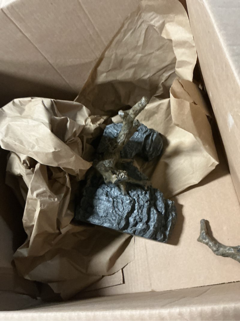Condition photo showing As Is for large reptile hideouts cave habitat decor for lizard, geckos, ball pythons, tortoise, toad