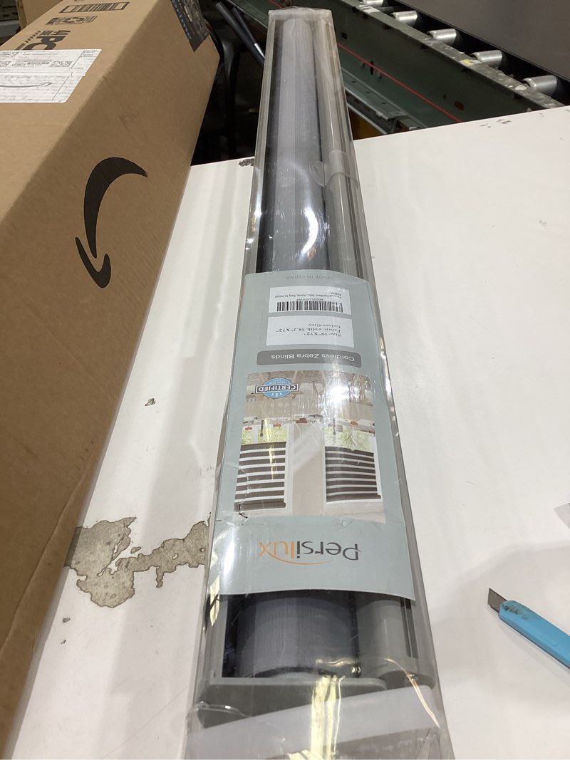 Condition photo showing Good Condition for persilux cordless zebra blinds for windows free-stop roller window shades (39" w x 72" h, grey) dual layer light control for day and night, light filtering sheer shades for home, easy to install 39"w x 72"h grey