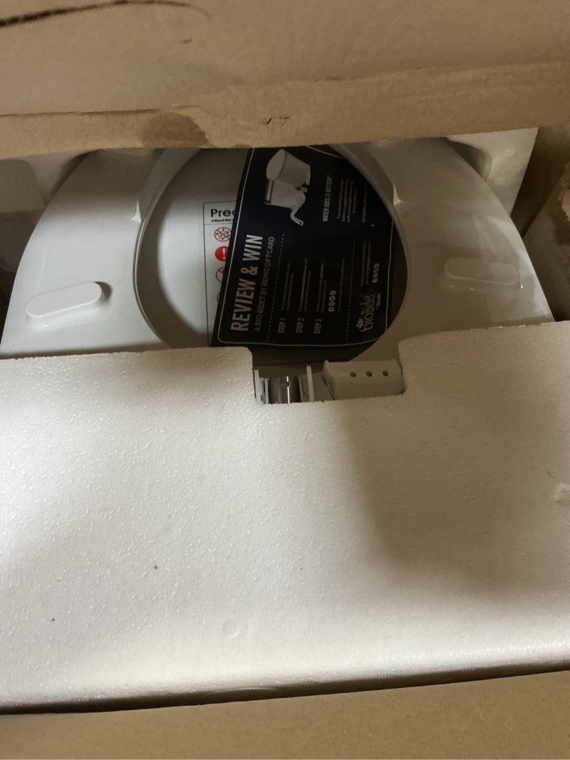 Condition photo showing As Is for Bidet Toilet Seat with Warm Water Wash, Air Dryer, Heated Seat, Remote Control, LED Display, Self-Cleaning Nozzle, Night Light & Multiple Cleaning Modes (Elongated)