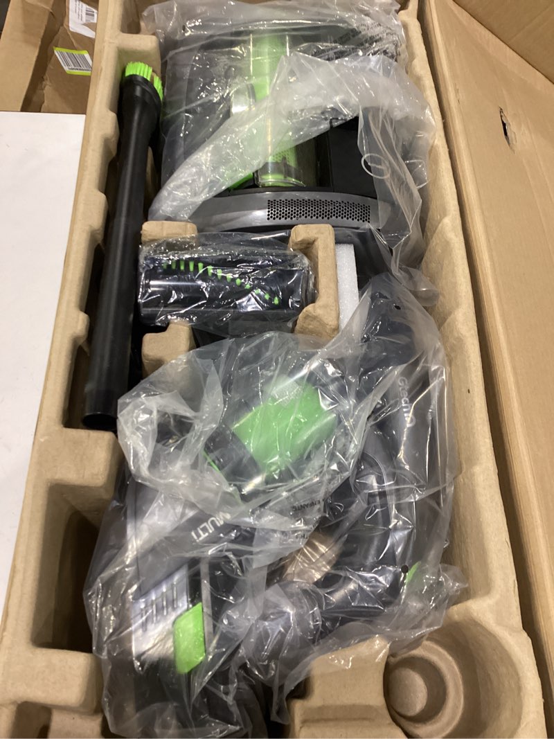 Condition photo showing As Is for **untested** *similar to stock* bissell 1984 air ram cordless vacuum, green air ram