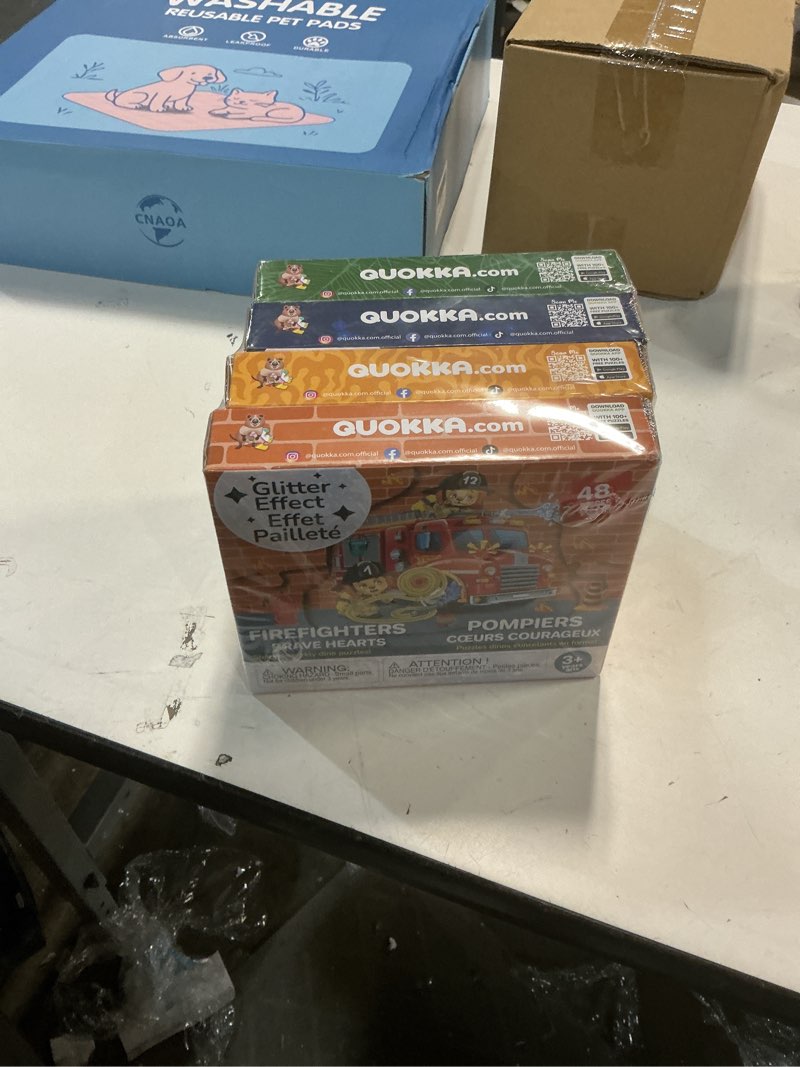 Condition photo showing New/Like New for QUOKKA Shimmer Puzzles for Kids Ages 4-6 – 48 Piece Shaped Jigsaw Puzzles for Toddlers 3-5 – 4-Pack Dragon, Rocket, Firetruck & Dinosaur Children's Game Ages 4-8 – Unique Gift Toy for Preschoolers Boys