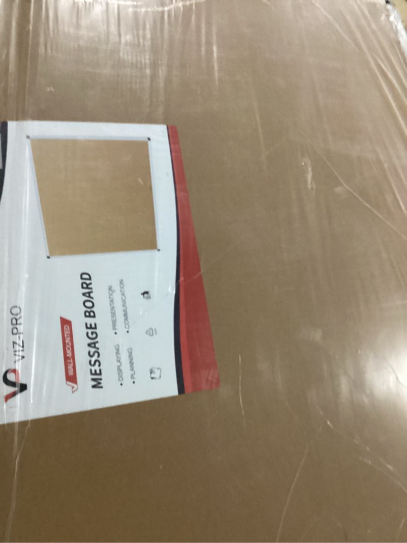 Condition photo showing New/Like New for VIZ-PRO Large Cork Bulletin Board, 60 X 48 Inches, Wall-Mounted Corkboard with Silver Aluminium Frame for School, Office, and Home 5' X 4'