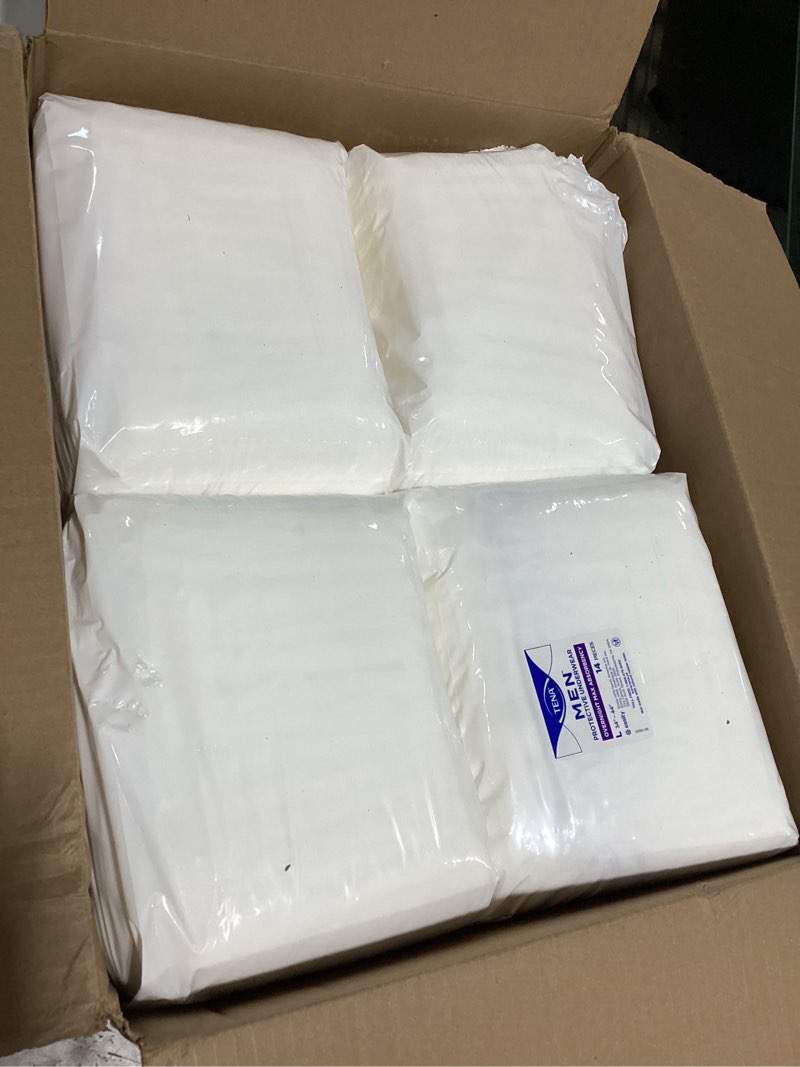 Condition photo showing New/Like New for tena men protective incontinence underwear overnight max absorbency, l, 56 ct, 34-44in (packaging may vary) large 56