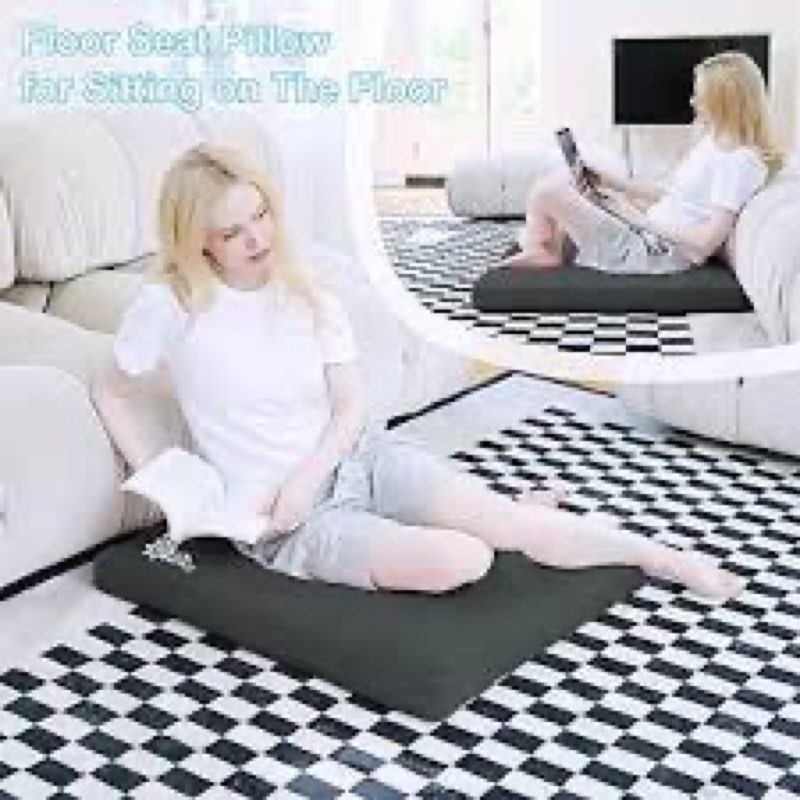 toksay velvet zabuton meditation mat, 31 * 31 inches, yoga meditation cushion floor (gray)