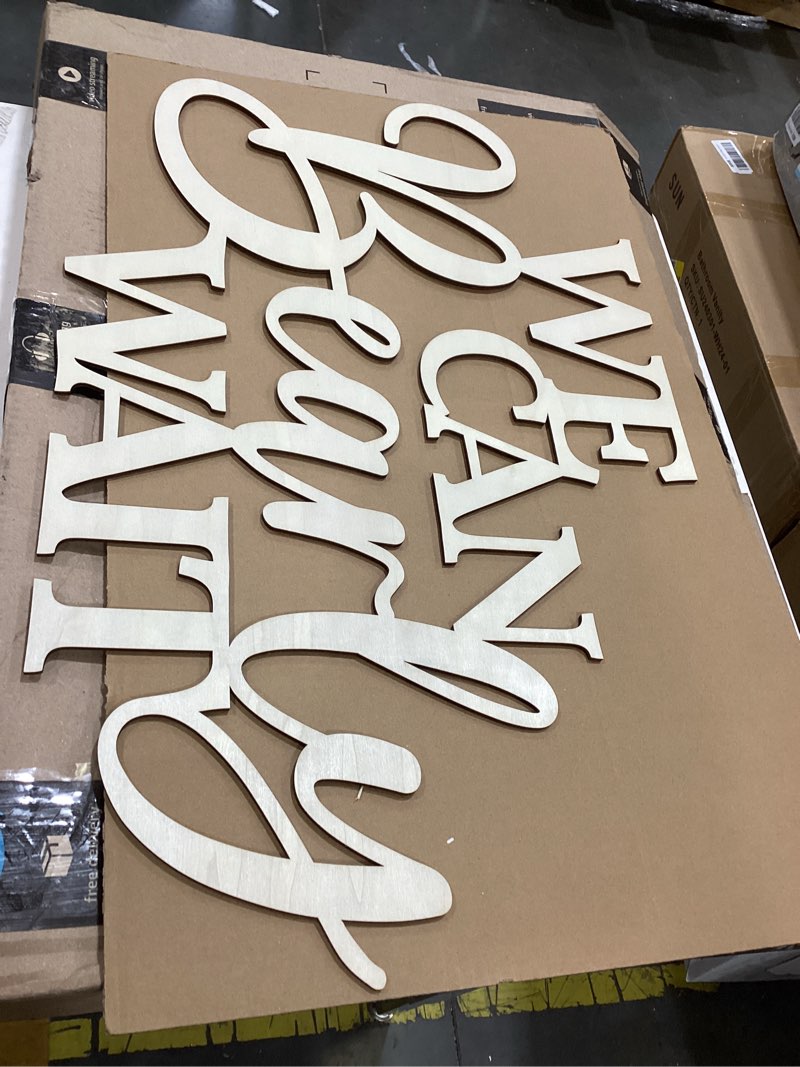 Condition photo showing Good Condition for we can bearly wait sign baby shower decorations, large wooden banner we can bearly wait sign for backdrop gender reveal party girl boy baby bear theme party decoration 17.5 inches