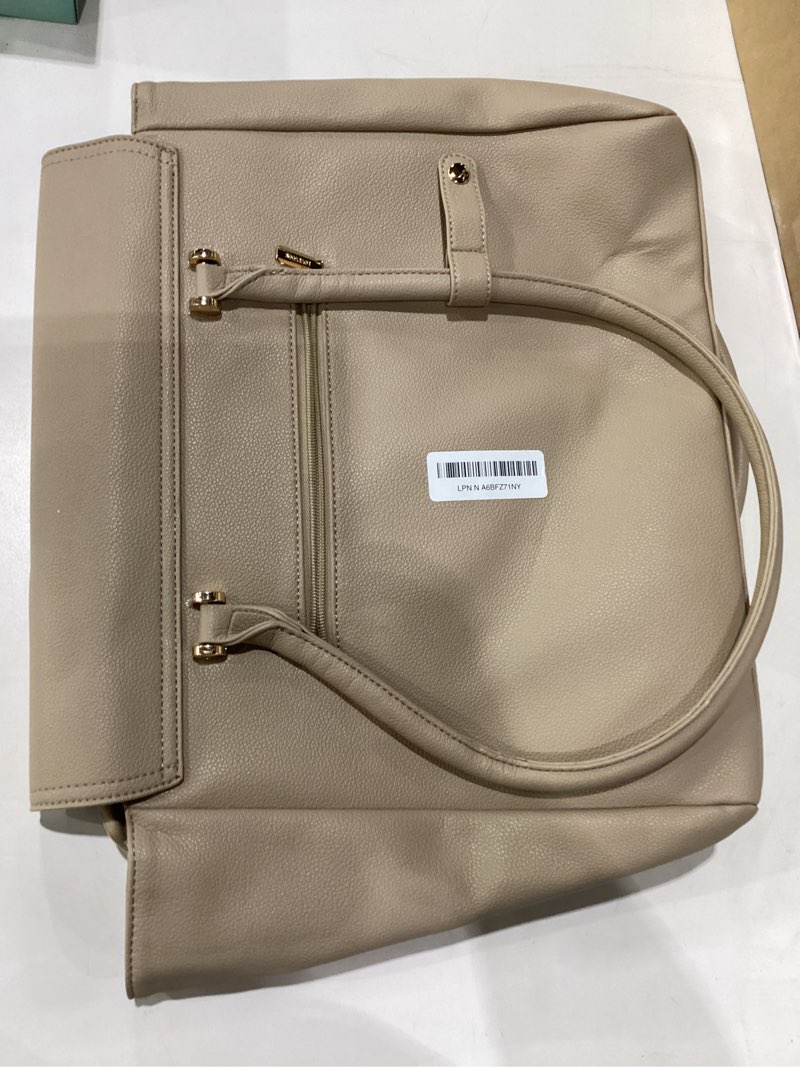 Condition photo showing Good Condition for lovevook laptop bag for women soft leather work bag, office shoulder tote purse professional briefcase with flap design sandy 15.6 inch