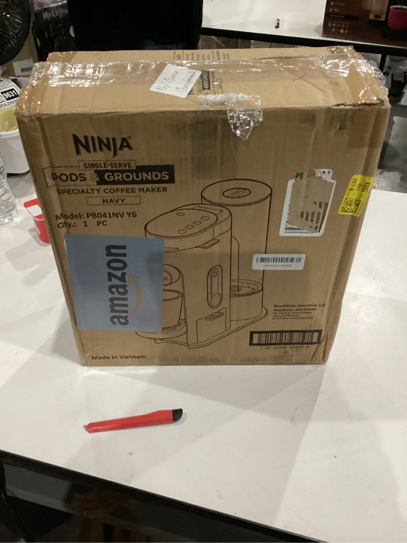 Pods and grounds navy coffee maker 