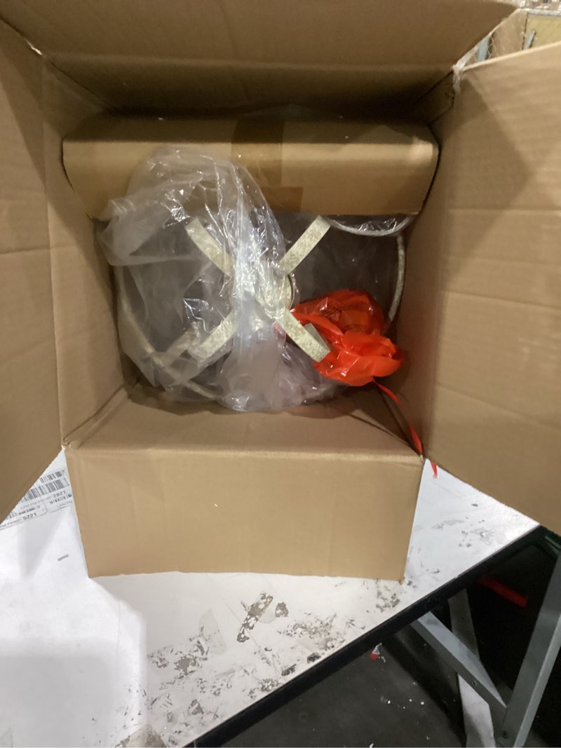 Condition photo showing New/Like New for TEENYO French Country Lantern Chandelier 4-Light Distressed White Pendant Light Fixtures with Chain Modern Farmhouse Lantern Pendant Lighting for Kitchen Island Dining Room Distressed Off-White