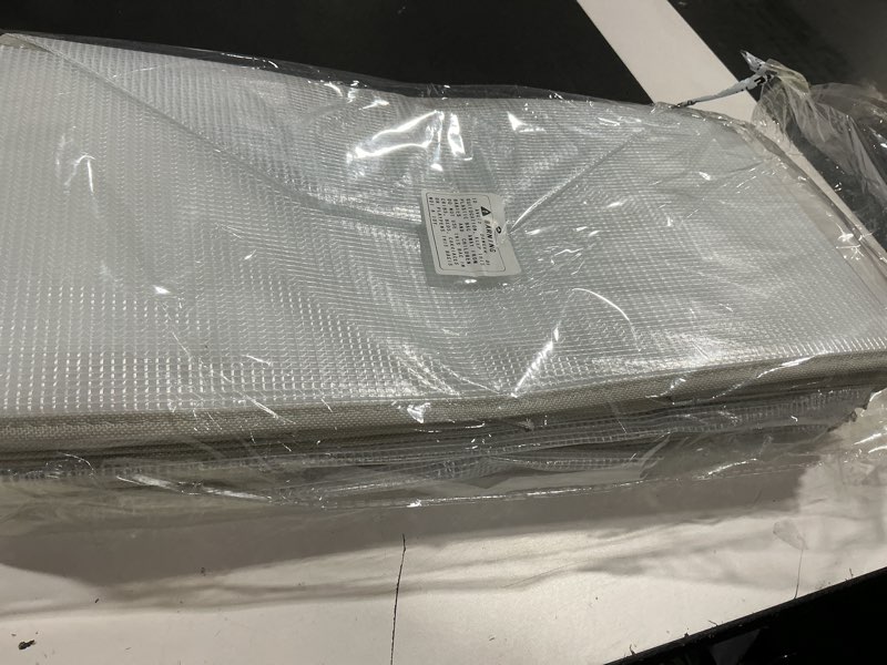 Condition photo showing Good Condition for 4 pack wardrobe closet organizer and storage for clothes - 7 grids foldable drawer dividers organizers for jeans | pants | shirts | leggings, stackable clothing bins for closets organization white 4 pack