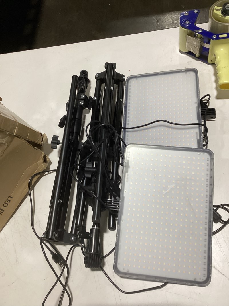 Condition photo showing Good Condition for 2-Pack LED Video Lighting Kit, Anautin 15W/1700Lux Photography Lighting with Tripod Stand, 2500-8500K Dimmable Streaming Light for Video Recording, Gaming, Podcast, Barber, Salon, TikTok, YouTube 15W-2 Packs(USB Cable)
