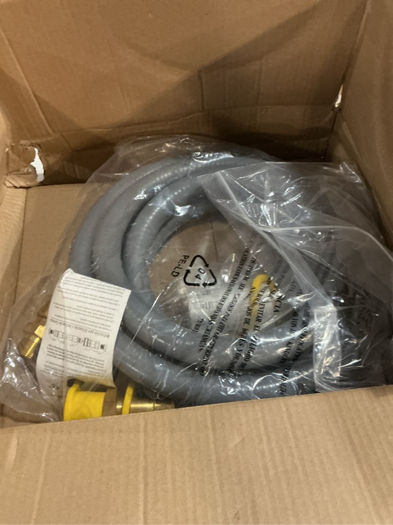 Condition photo showing New/Like New for onlyfire 12 ft 3/4" id natural gas hose with quick connect/disconnect fittings for ng/lp propane appliances,grill,generator,patio heater,pizza oven,etc.
