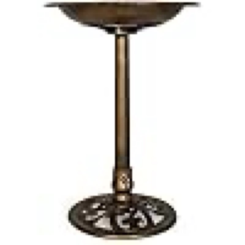 backyard expressions outdoor garden bird bath - bronze - weather resistant resin with ground stakes - 27 inch