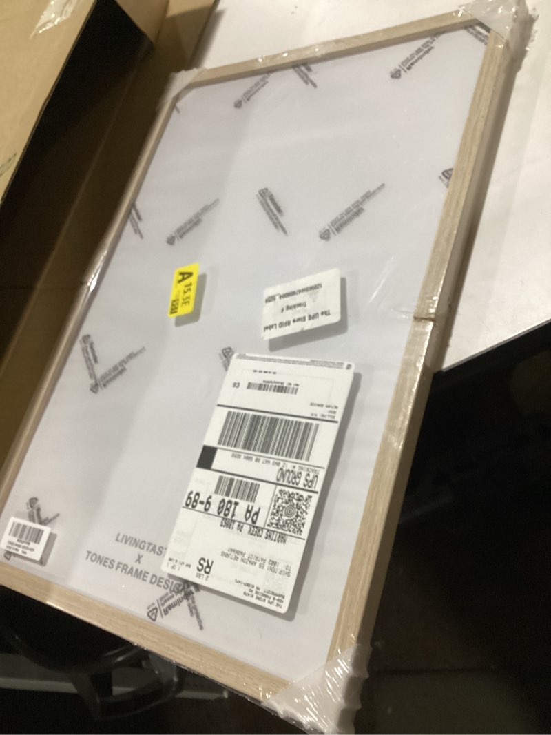 Condition photo showing As Is for 13x19 Picture Frame Natural Solid Wood Veneer Finish 13 x 19 Picture Frame Large Poster Frame with Plexiglass for Gallery Wall Photo Art Prints Home Decor (1 Pack) 13x19 - 1 Pack Natural