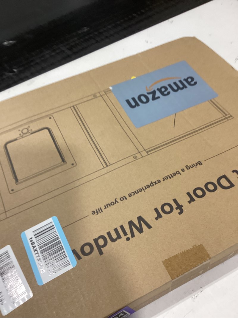 Condition photo showing New/Like New for Sliding Cat Door for Window, Fits 32"-37" Width Window, 2-Min Install | Aluminum Frame + HD Glass | Weatherproof Design | Magnetic Closure Window Cat Door Insert, Adjustable Pet Door Window for Cats White Fit 32''-37'' Window
