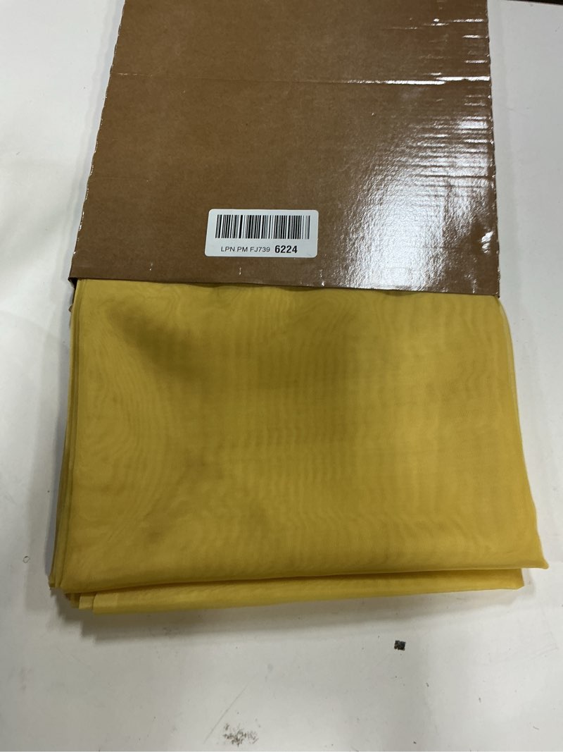 Condition photo showing Good Condition for Aiyufeng Yellow Sheer Curtains 63 Inches Long 2 Panels Set, Semi Transparent Voile Rod Pocket Sheer Window Drapes for Bedroom Bed Canopy Living Room Dining Wedding Party Backdrop, 40W x 63L inch 40"W x 63"L (Pack of 2) Yellow