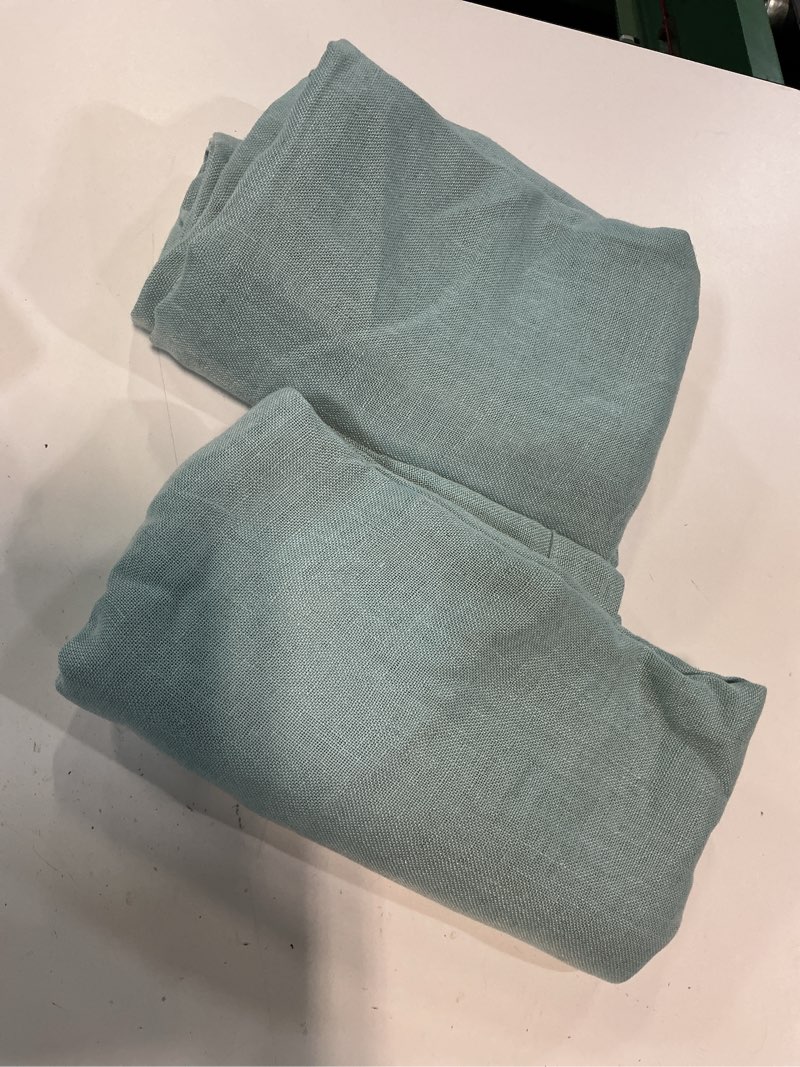 Condition photo showing Good Condition for h.versailtex living room linen curtains semi sheer curtains nickel grommet curtains energy saving light filtering window treatments panels for bedroom, cloud blue, 2 panels, 52 x 84 - inch 52"w x 84"l (pack of 2) cloud blue
