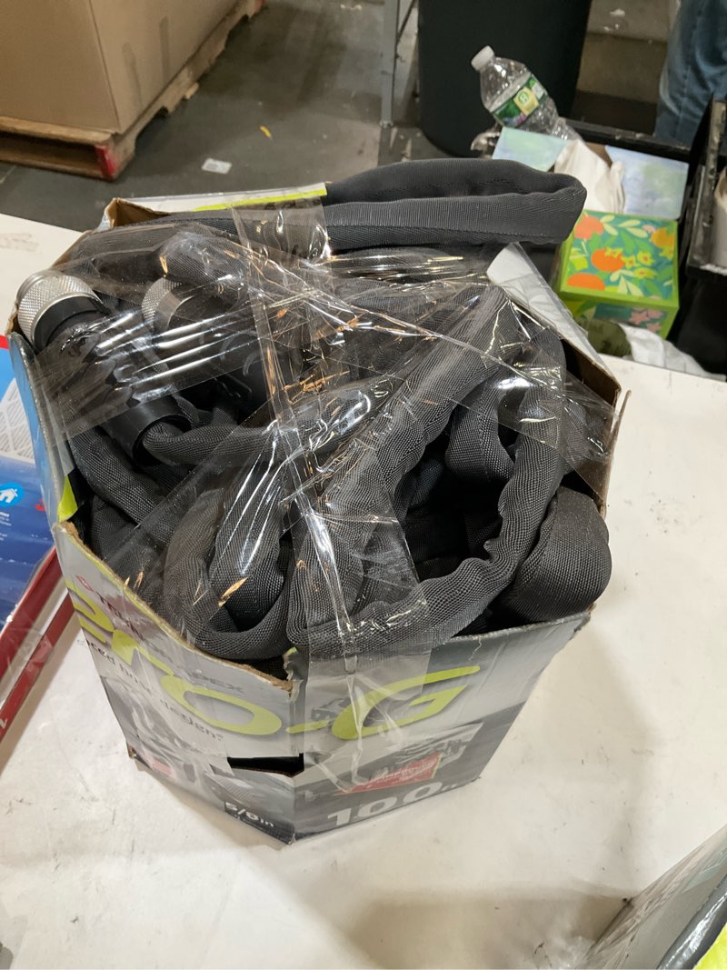 Condition photo showing As Is for apex zero-g 4001-100 garden hose, 5/8 in, 100 ft l, coupling, fiber, gray