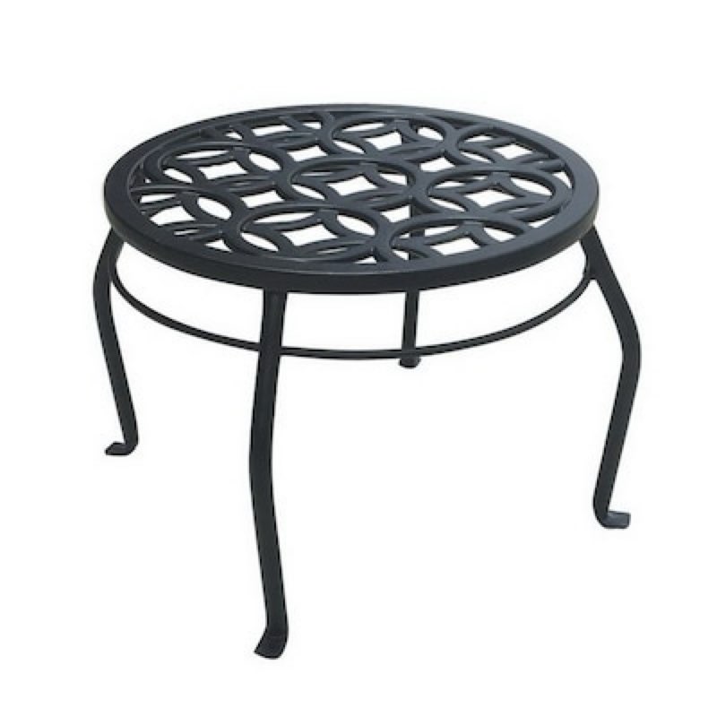 allen + roth 9-in h x 12-in w black indoor/outdoor round steel plant stand