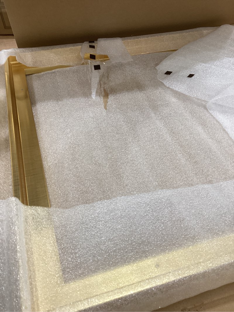 Condition photo showing Good Condition for pixy canvas floater frame 20x20 for 3/4 (0.75) inch deep canvas paintings/canvas prints/wood canvas panels/wall art/wall decor/home decor/artwork (brass gold, 20 x 20 inch, square) brass gold 20 x 20 in