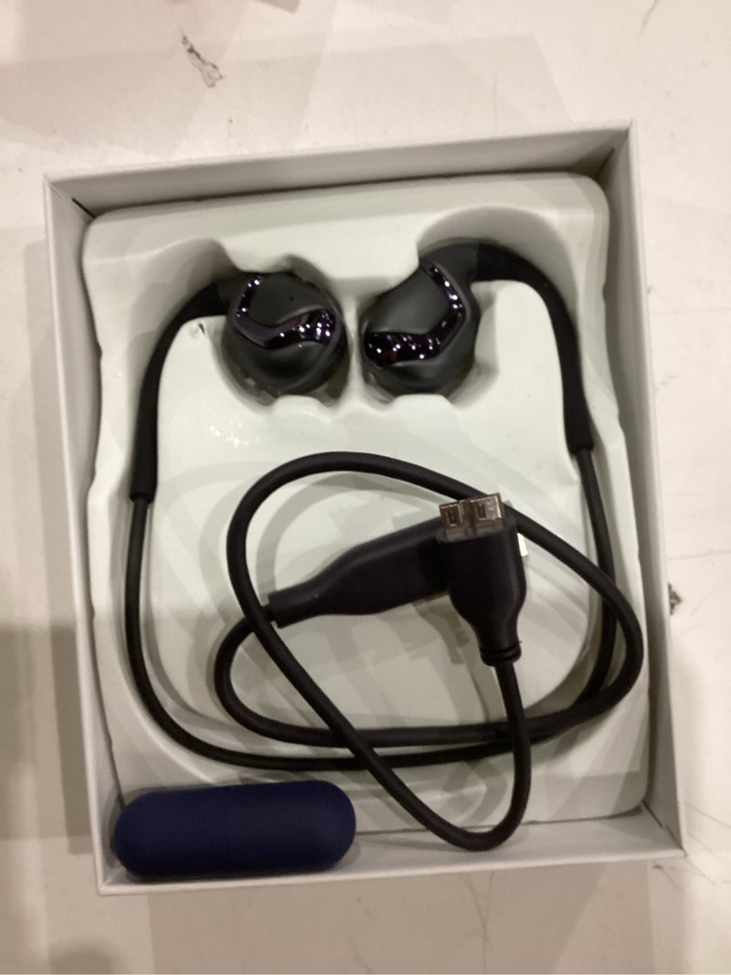 Condition photo showing As Is for Open Ear Headphones Bone Conduction Headphones IPX7 Waterproof Bone Conduction Bluetooth 5.3 Wireless Earphones Sport Ear Buds with Mic Sweatproof Headset for Running,Cycling Black
