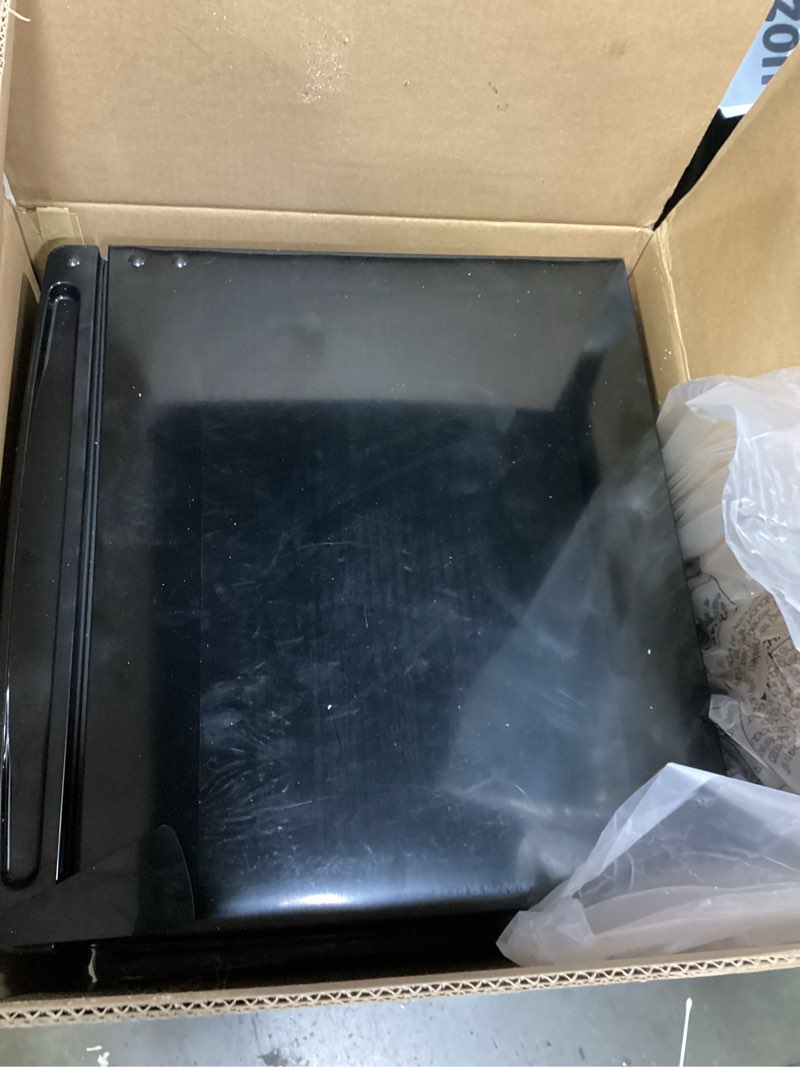Condition photo showing As Is for midea whs-65lb1 compact single reversible door refrigerator, 1.6 cubic feet(0.045 cubic meter), black black 1.6 cubic feet