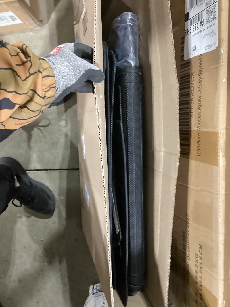 Condition photo showing As Is for cargo liners backrest mat for jeep wagoneer/grand wagoneer 8 seater accessories 2022-2025 with hook&loop rear trunk mat rear seat back cover protector all weather anti-slip split dog liner jeep wagoneer 2022+ 8 seater - backrest mat + trunk mat