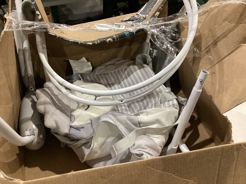 Condition photo showing As Is for ingenuity comfort 2 go portable compact baby swing, infant, cuddle lamb, gray
