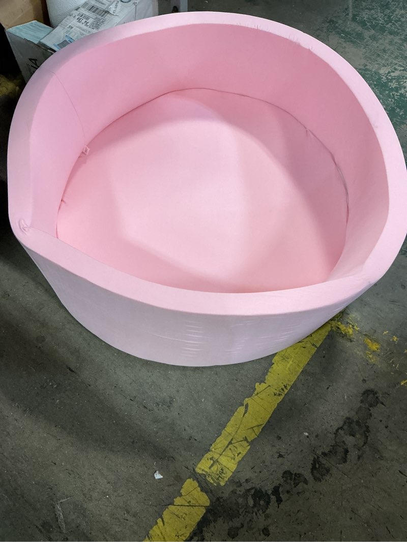 Condition photo showing As Is for Foam Ball Pit for Toddlers, Large Baby Ball Pit for Babies with Soft Memory Sponge, Indoor Outdoor Baby Playpen, Kids Play Ball Pool, Gift Toys for Infants Boys and Girls (Pink, NO Balls)