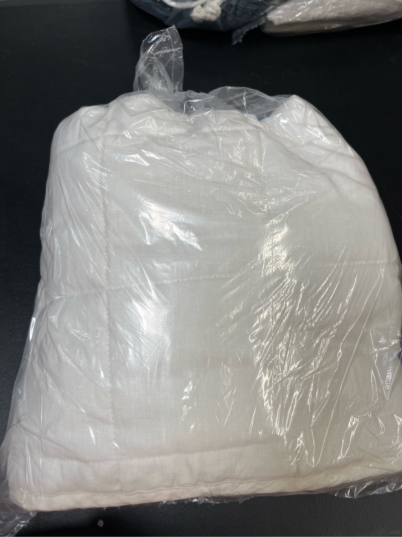 Condition photo showing Good Condition for european linen box quilted sham set, full/queen, ivory