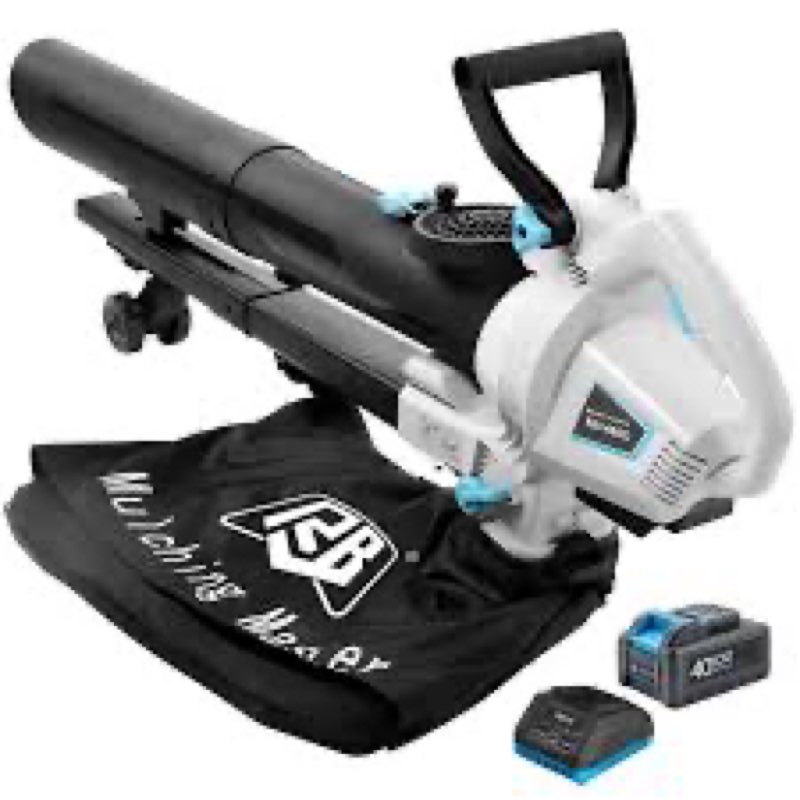 RB 40V Leaf Blower and Vacuum Combo - Powerful Cordless Leaf Vacuum Mulcher with 4.0Ah Battery, 30:1