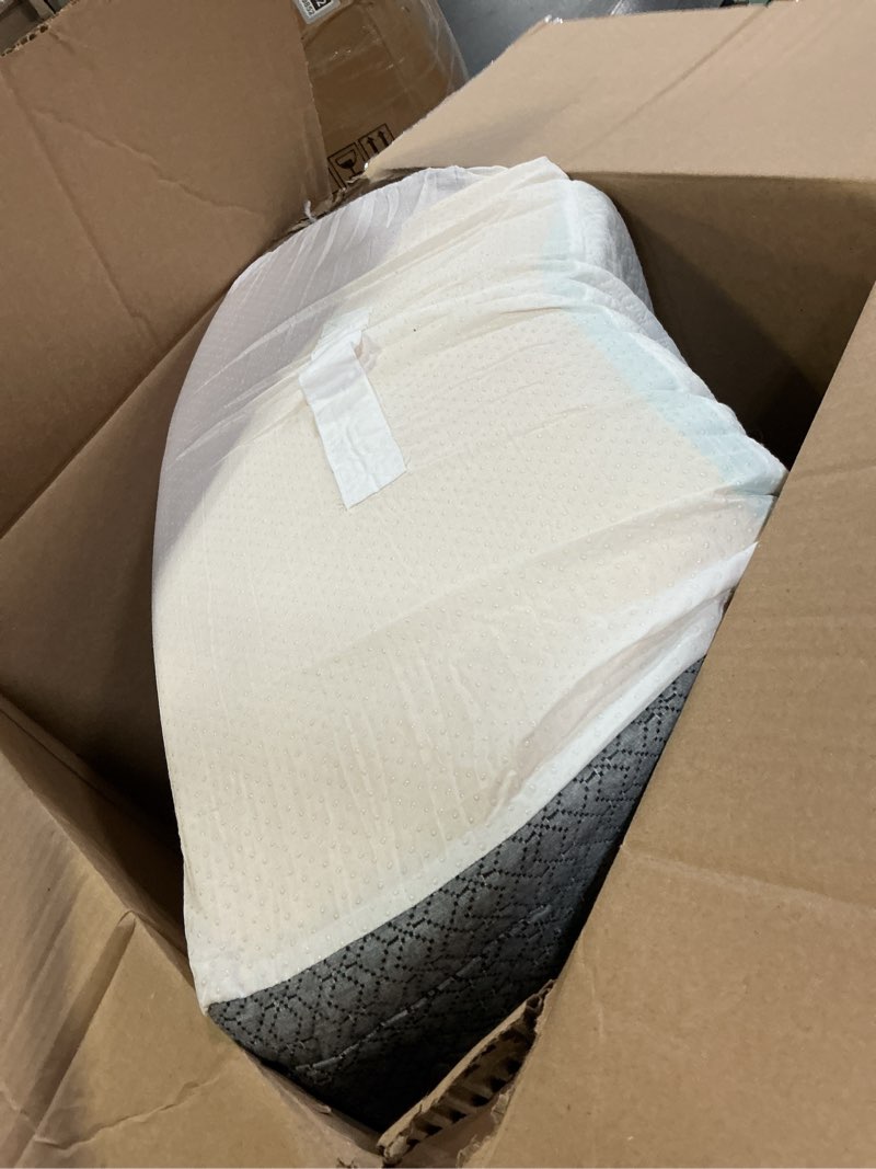 Condition photo showing Good Condition for Wedge Pillow for Sleeping & Resting, 24"x24"x12" Memory Foam Cushion with Grey White Patterned Polyester Cover, Ideal for Bedroom & Living Room – Comfortable Support for Adults Grey & White 12 inch