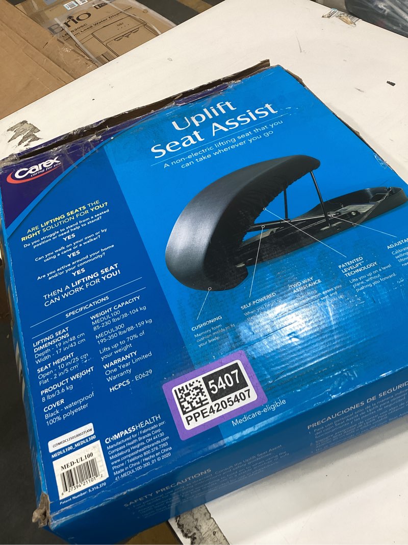 Condition photo showing Good Condition for carex uplift premium seat assist with memory foam - chair lift and sofa stand assist - 70% seat lift assistance up to 230lbs, standard 1 count (pack of 1)