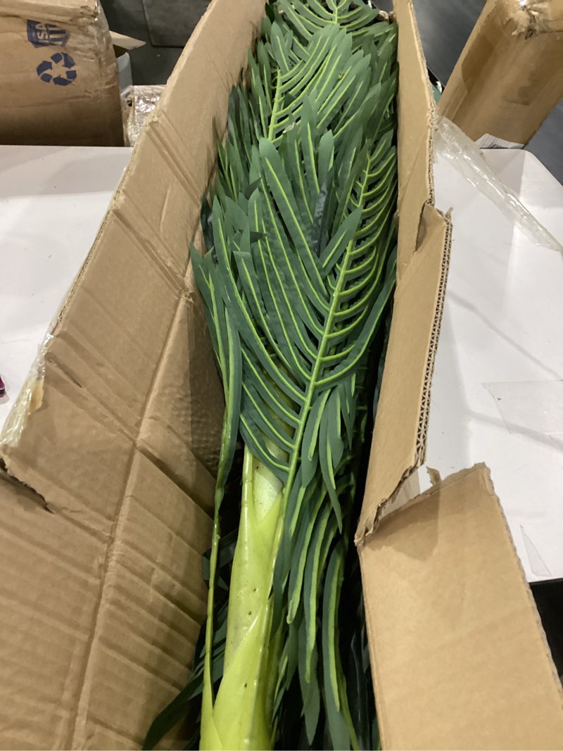 Condition photo showing Good Condition for 2 pack artificial areca palm tree plant, 6 feet fake palm tree for indoor outdoor modern decoration faux dypsis lutescens plants in pot for home office decor