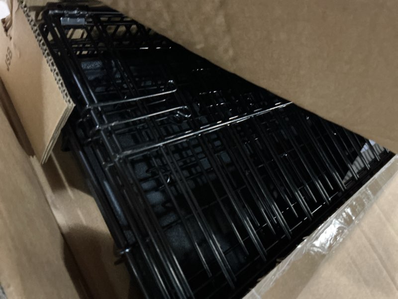 Condition photo showing New/Like New for amazon basics portable, foldable metal wire small dog crate with removable tray, divider panel, single door, easy to assemble, 24" x 18" x 20", black