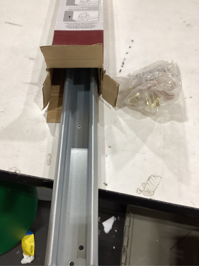Condition photo showing As Is for national hardware 72 in. l galvanized silver nylon/steel by-pass door hardware set 1 pk