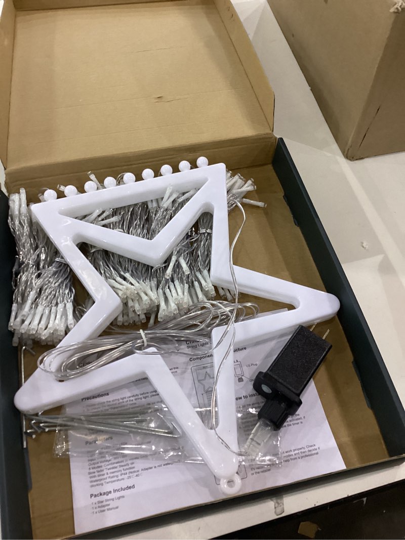 Christmas Decorations Star String Lights, 320 LEDs Outdoor Waterfall Tree Lights with 13" Topper Sta