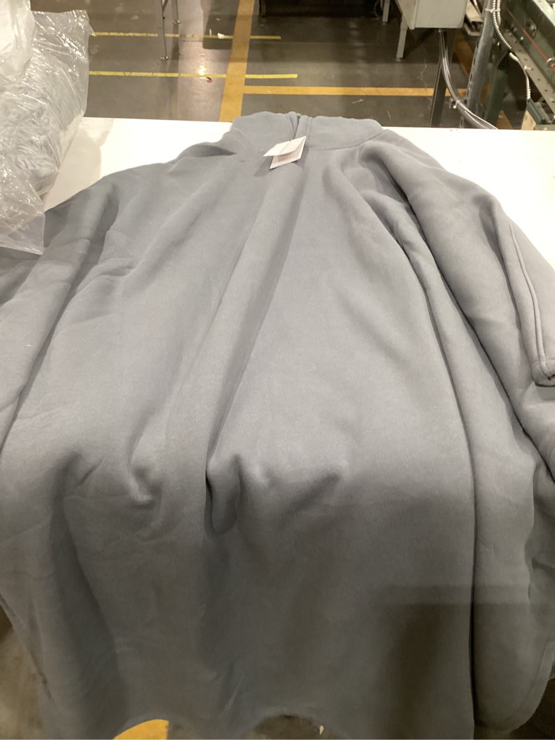 Condition photo showing Good Condition for free the sheep eden hoodie – oversized weighted hoodie cloak with ultra-soft faux fur liner 5'6 or shorter gunmetal grey