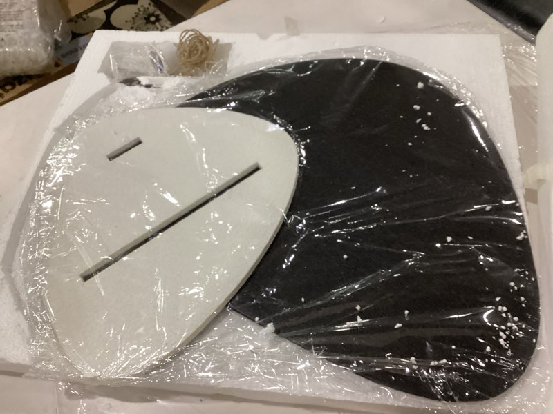 Condition photo showing As Is for 3D Textured Black and White Abstract Wall Art Decor with Vase, Modern Paintings Artwork for Walls-Minimalist Wall Decor for Living Room Hallway Dining Room Bedroom Office Decoration Aesthetic 24x24 In 24" H x 24" W Balance