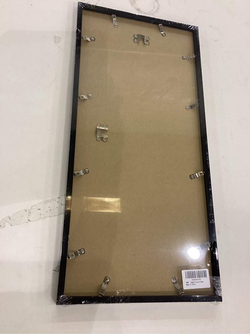 Condition photo showing New/Like New for MENNTHUI 10x22 Black Picture Frame, Wall Mounting Horizontally or Vertically, Decoration for Photos, Paintings, Posters, Artwork