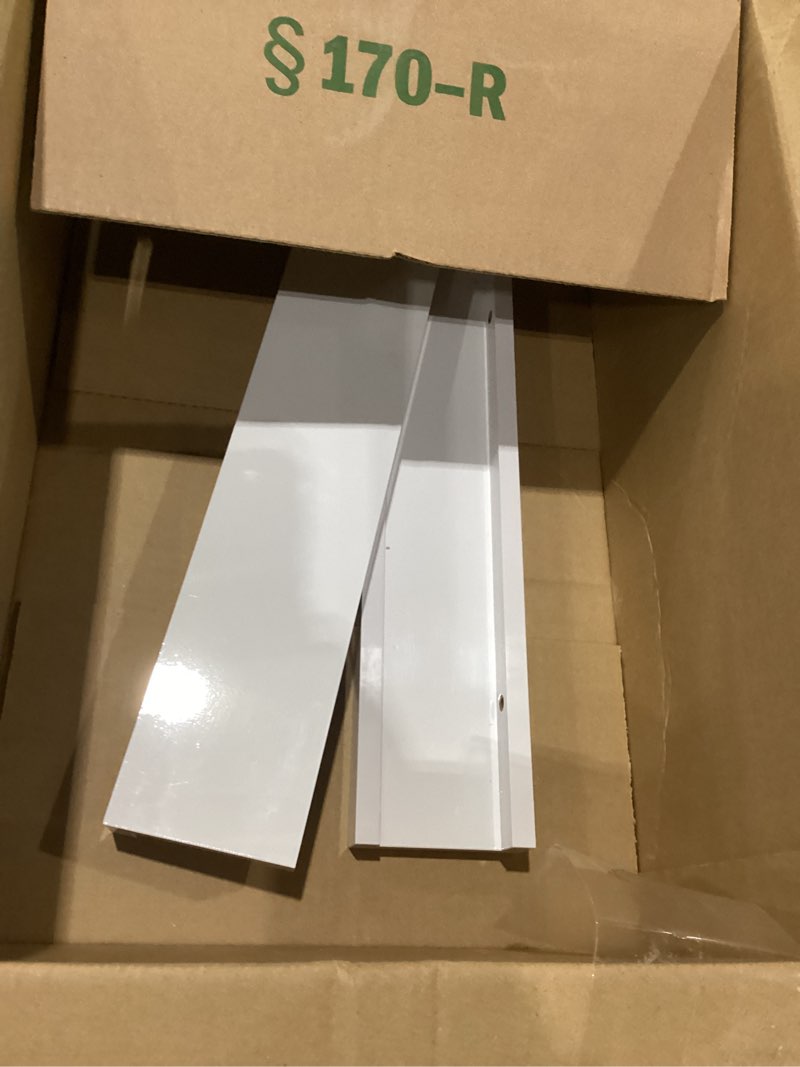 Condition photo showing As Is for missing hardware similar to floating shelves wall mounted set of 2, modern white shelves for bedroom, nursery shelves with lip, display picture ledge shelf for wall decor living room bathroom kitchen - white white 15.7 in